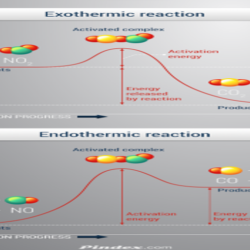 Two graphs of exothermic and endothermic reactions.