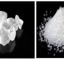 Two pictures of different types of salt.