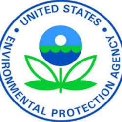 A blue and green seal with the words united states environmental protection agency.